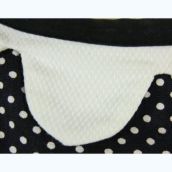 Vintage Dune Deck Polka Dot Back Button Scallop Babydoll Top 1960s Maternity M L - Picture 7 of 8